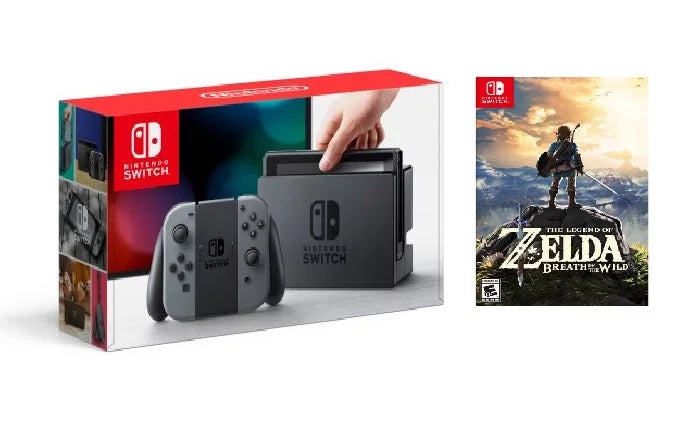 Nintendo Switch Console with Gray Joy-Con Zelda Bundle
