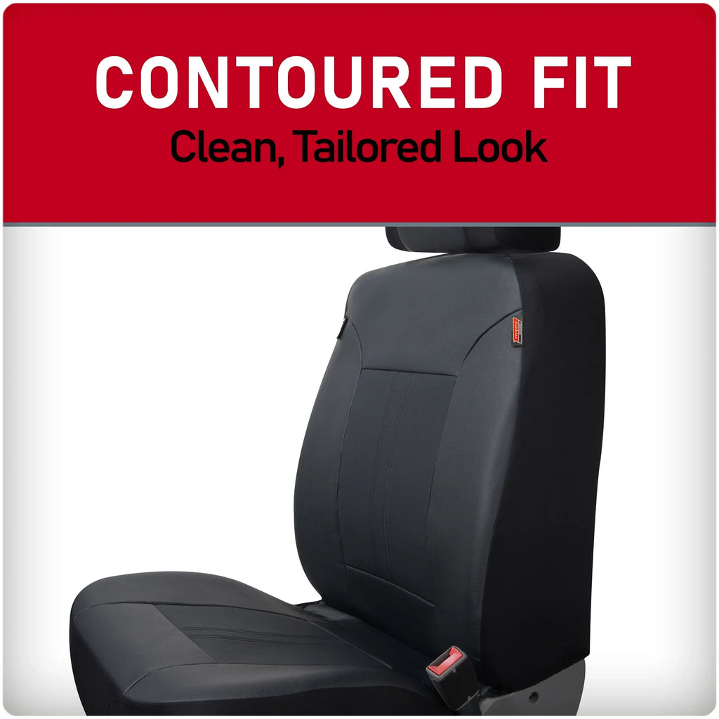 Genuine Dickies 3-Piece Black Petersen Vegan Leather Car Seat Protection 43645WDI