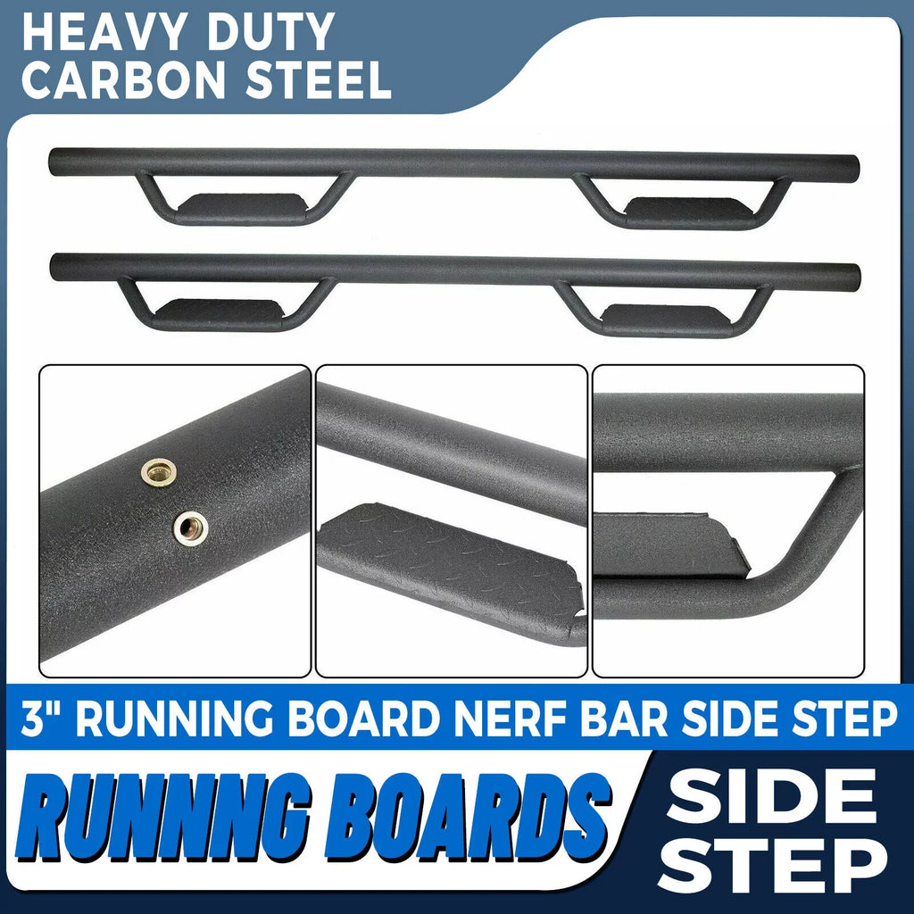 Kojem Side Steps Nerf Bars for 2005-2023 Toyota Tacoma Double/Crew Cab Matte Black Running Board Hoop Bar Door Dropped Steps
