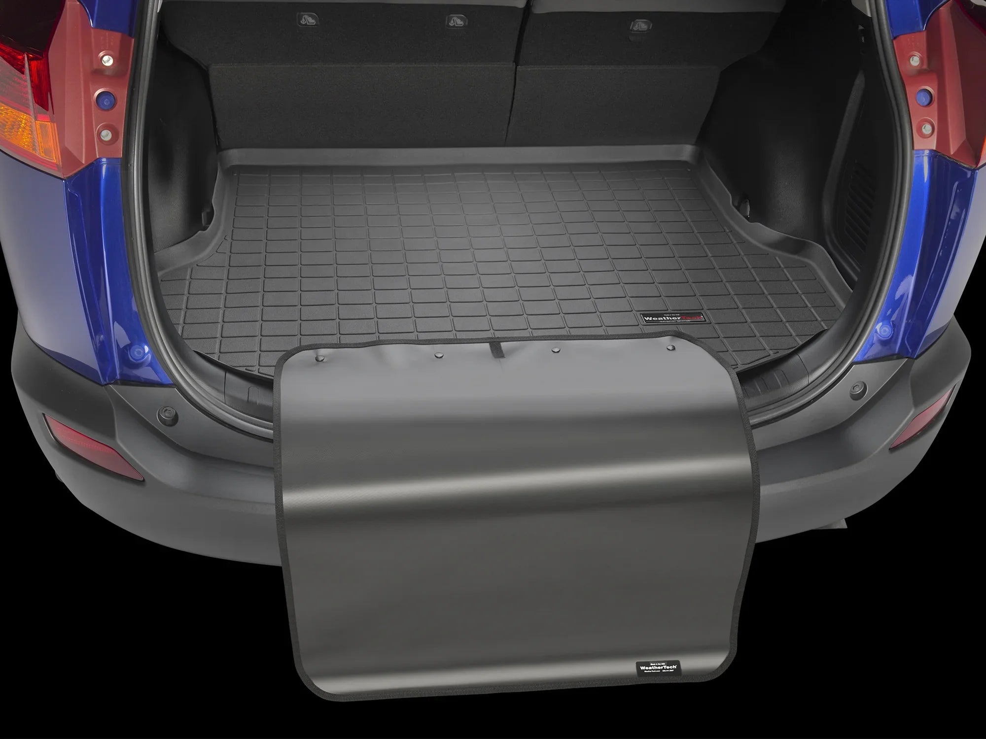 Condition Cargo Trunk Liner with Bumper Protector Suitable with 2013-2014 Toyota RAV4 - Behind 2nd Row Seating With Bumper Protector, Black
