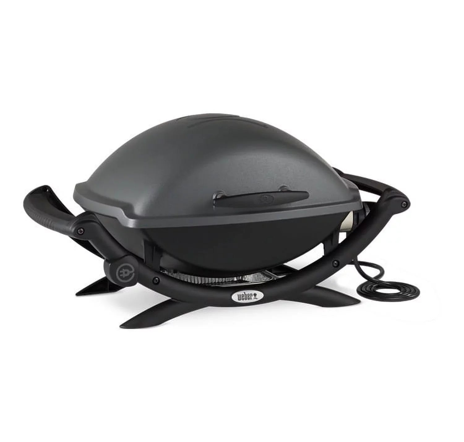 Weber Q 2400 Electric Grill (Black) with Grill Shield and Cart Bundle