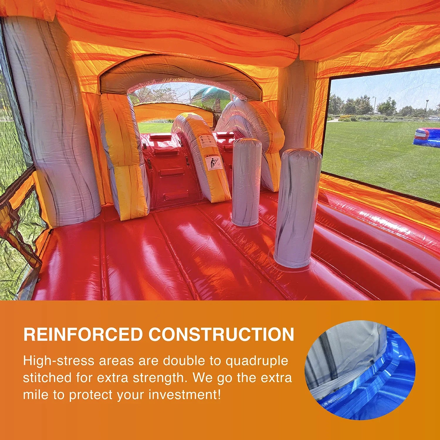 JumpOrange Commercial Grade Bounce House Water Slide for Kids and Adults (with Pool and Blower), T-Rex