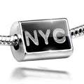 Neonblond Charm NYC Clear Ice Cubes on Black 925 Sterling Silver Bead