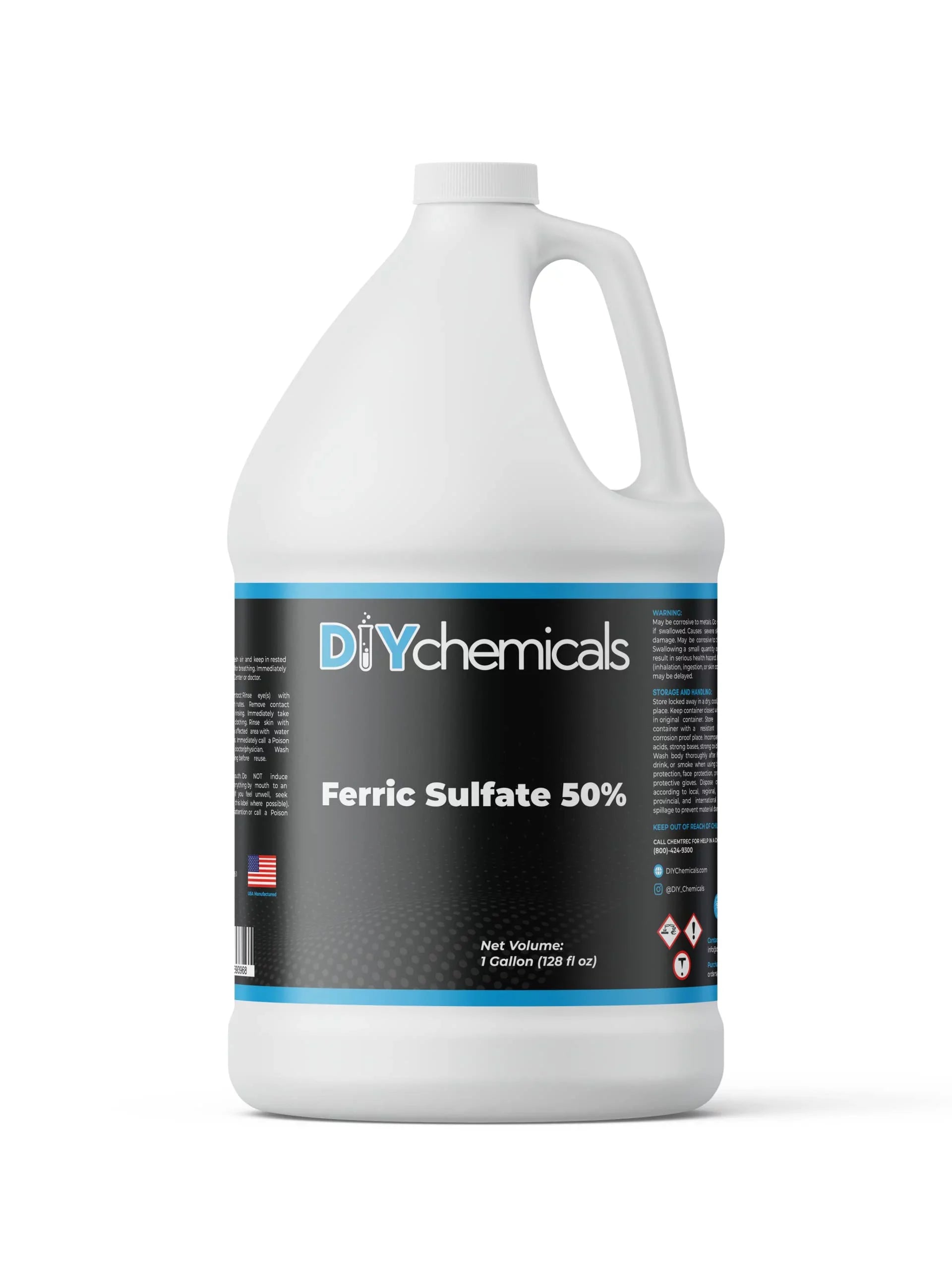 DiyChemicals Ferric Sulfate 50% - Clarification and Dissolved Air Flotation and Waste Water Treatment - Made in USA (1Quart)