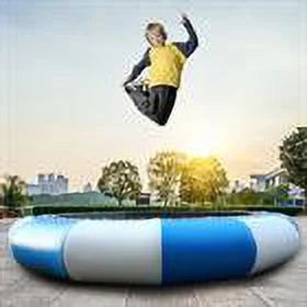 DENEST 17-ft Inflatable Water Trampoline Swimming Pool Lake Bounce Floating Island Water Sport Blue Max Capacity 400kg/ 880lbs