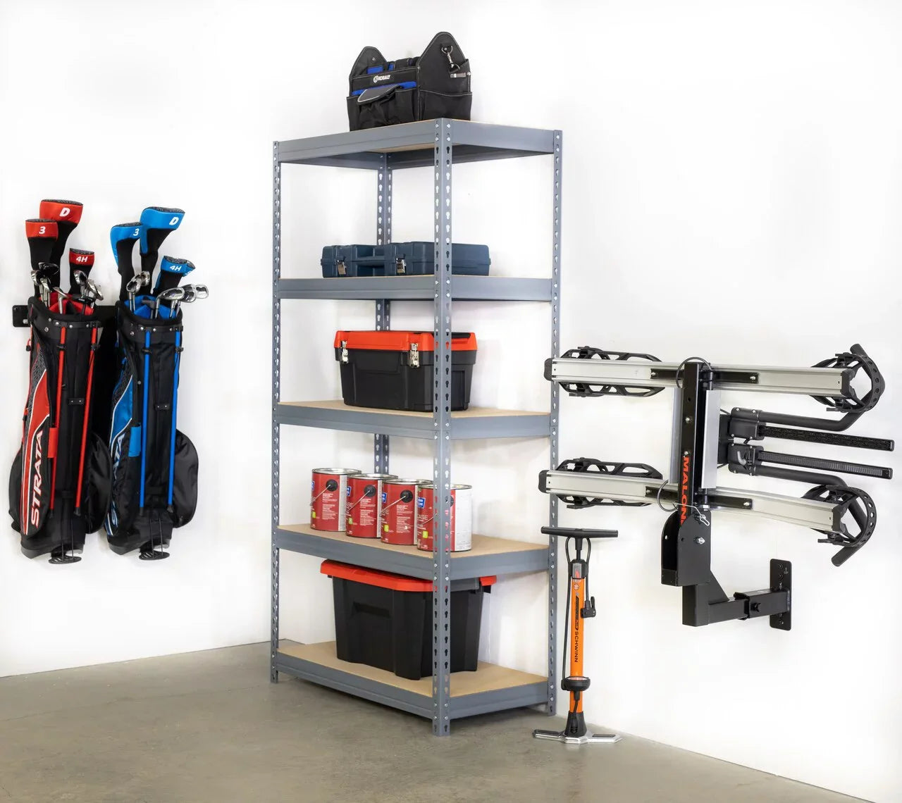 StoreYourBoard Hitch Wall Mount, 2" Trailer Hitch Receiver Storage, Bike Hanging Garage Organizer, Heavy Duty Steel, Holds Max 175 lbs