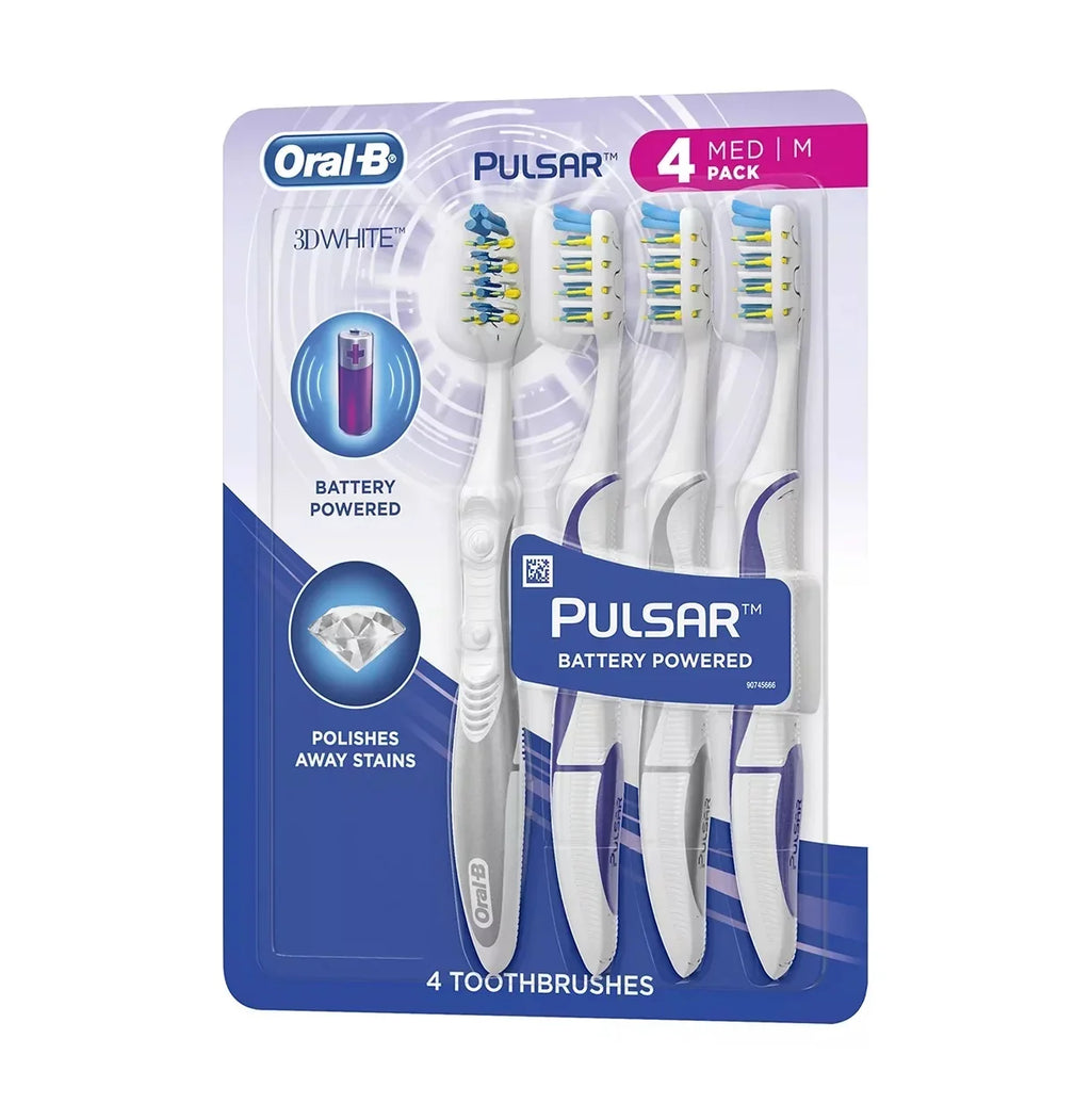 Oral-B Pulsar 3D White Toothbrush, 4 pk., Medium