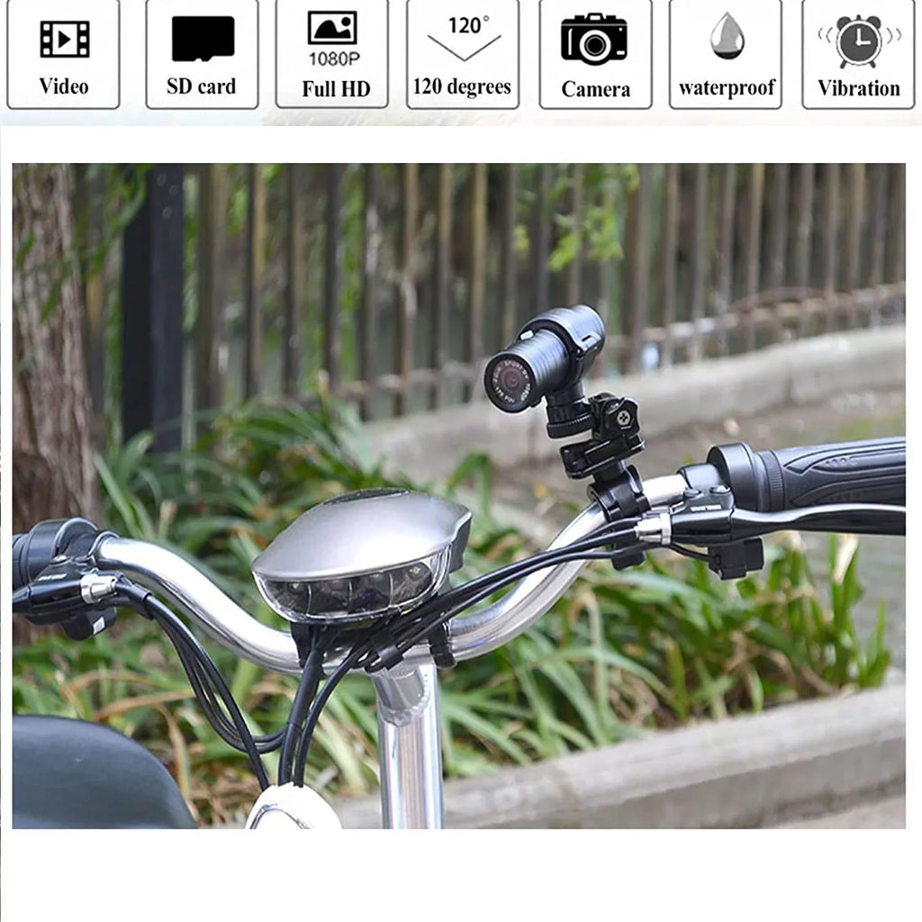 Wzquisite Motorcycle Helmet Camera, Bike Video Camera- 1080p Sports Action Camera 120° Wide Angle Camcorder Waterproof