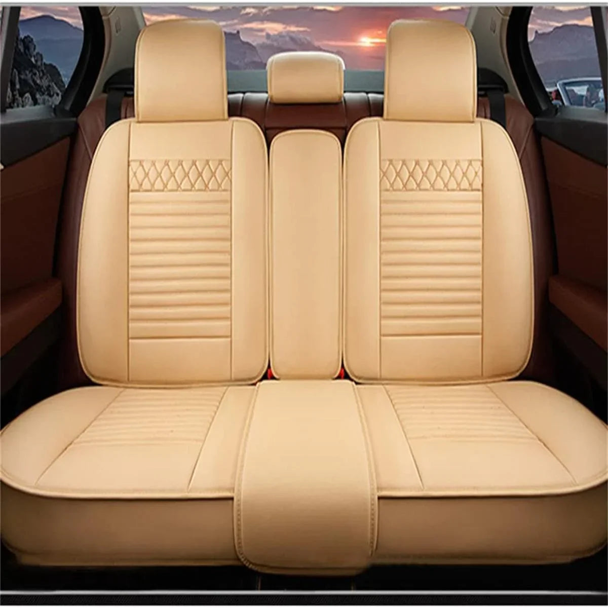 Luxury Car Seat Shield For 11-17 200 55-22 300 04-22 Pacifica 5-Seat PU Leather Fits select: 2015-2017 CHRYSLER 200 LIMITED, 2017-2022 CHRYSLER PACIFICA TOURING L