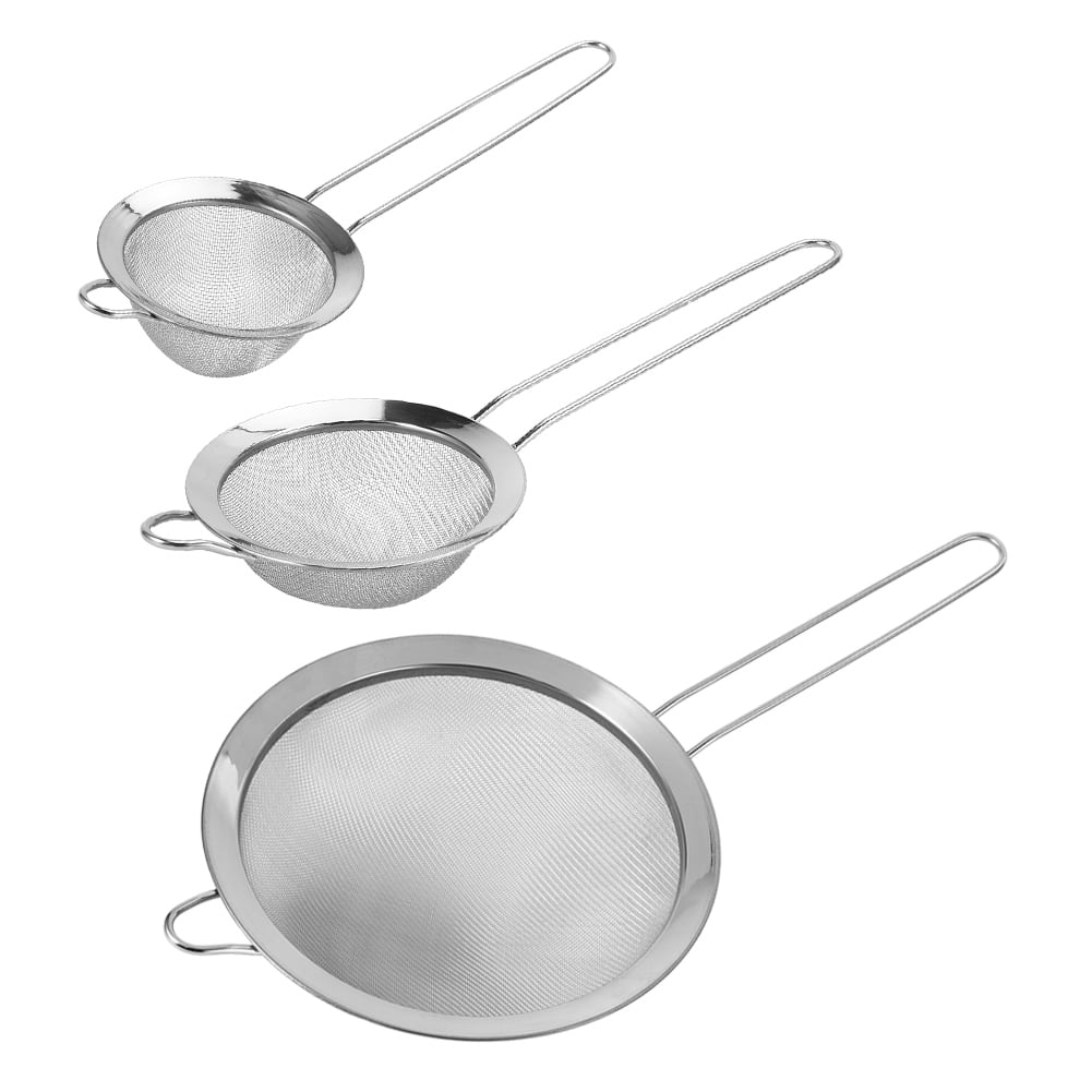 Dekaim Mesh Filter 3Pcs Stainless Steel Mesh Filter Strainer Flour Sieve Food Residue Filter Kitchen Supplies