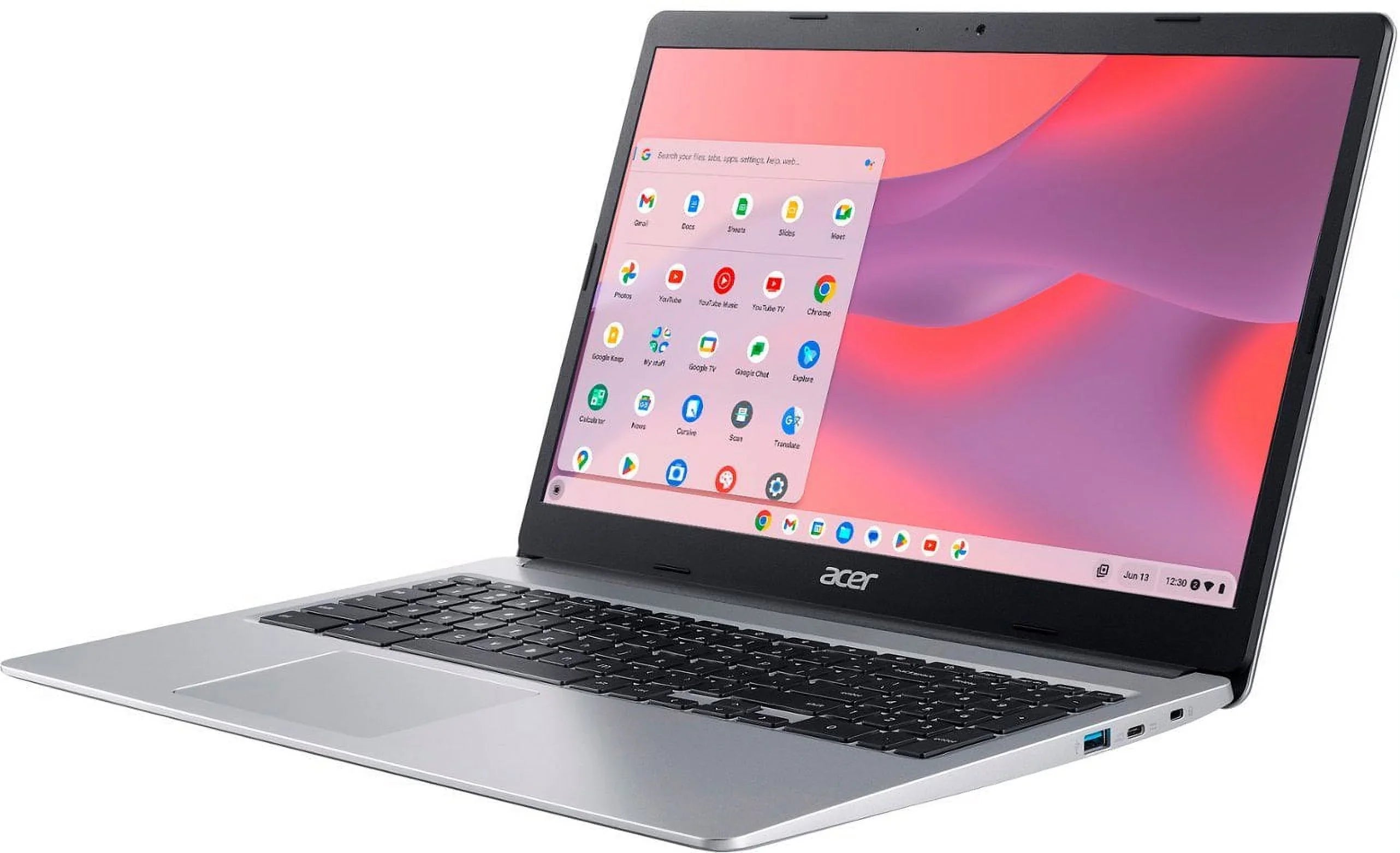 Acer Chromebook 315 Laptop, 15.6" HD Display, Intel Celeron N4020, 4GB LPDDR4, 64GB eMMC, Long Battery Life, Wi-Fi 5, Bluetooth, Chrome OS, Silver with Sleeve + Tigology Accessories