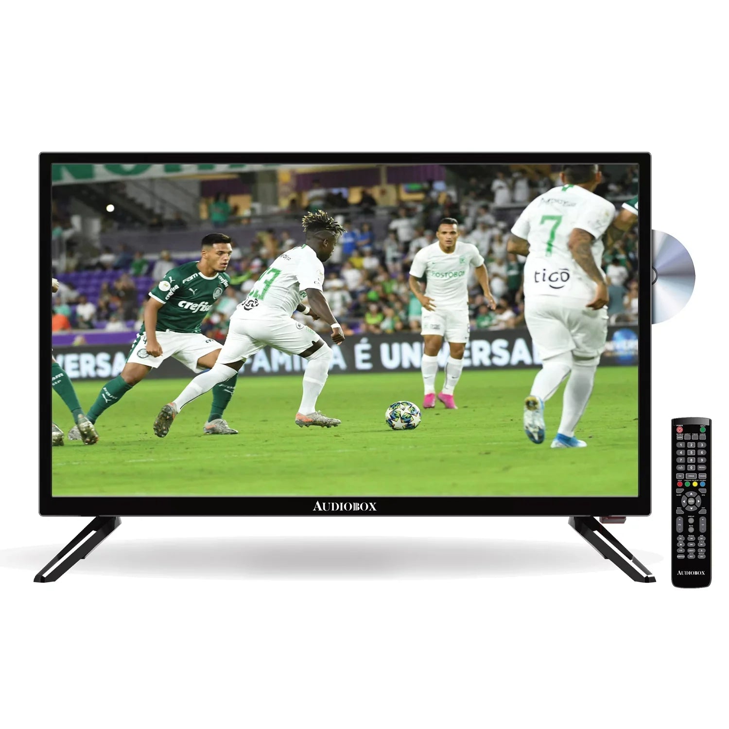 Audiobox TV-24D 24-In. 1366 x 768 HD Widescreen Portable TV/DVD Combo with Remote and Car Charger, TV-24D