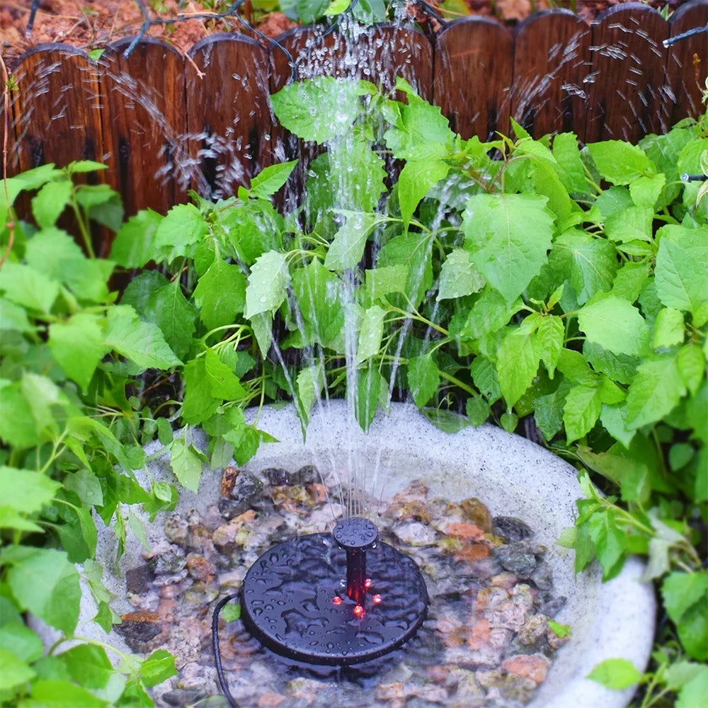 Yabuy Solar Powered Brushless Submersible Water Pump for Patio Garden Pond Pool 6V 3.5W Pond Fountain with Built in Battery LED