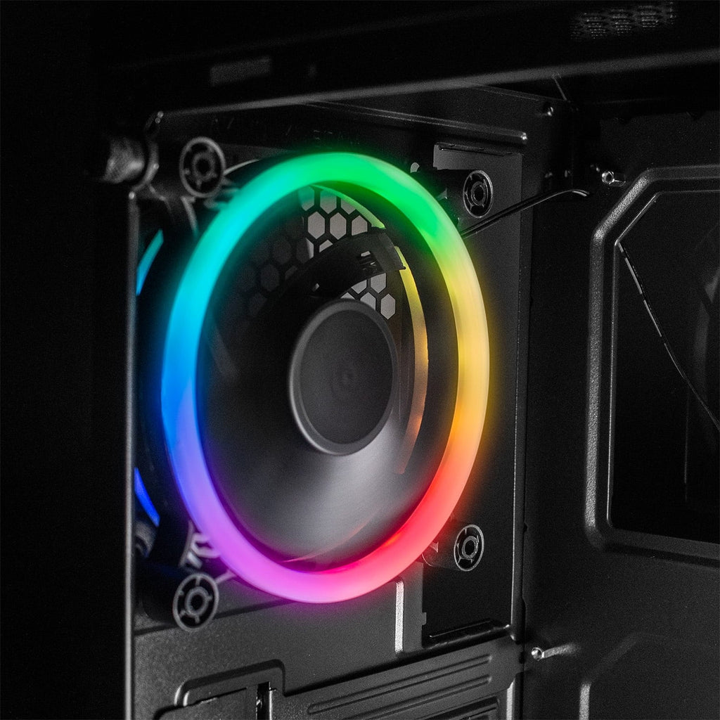 Deco Gear Mid-Tower PC Gaming Computer Case Starter Kit, 3-Sided Tempered Glass and LED Lighting, Mini-ITX, Micro-ATX, ATX, with Wired RGB Gaming Mouse, RGB Mechanical Gaming Keyboard, and Mouse Pad