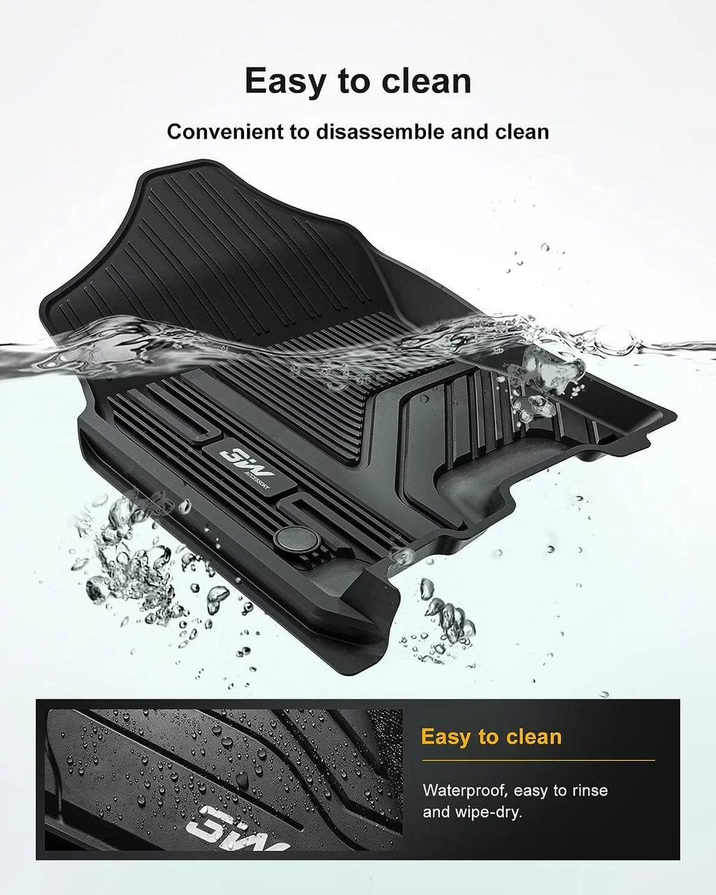 3W Floor Mats Fit for 2019-2023 Dodge Ram 1500 Crew Cab with Rear Under-Seat Factory Storage Bucket Seat, All Environment Car Liners Floor Liner Full Set Car Mats
