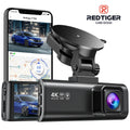 REDTIGER Dash Cam, 4K Dash Camera with Wi-Fi & GPS, 4K UHD 2160P Car Camera, 3.18" LCD Screen, 24H Parking Monitor, Black