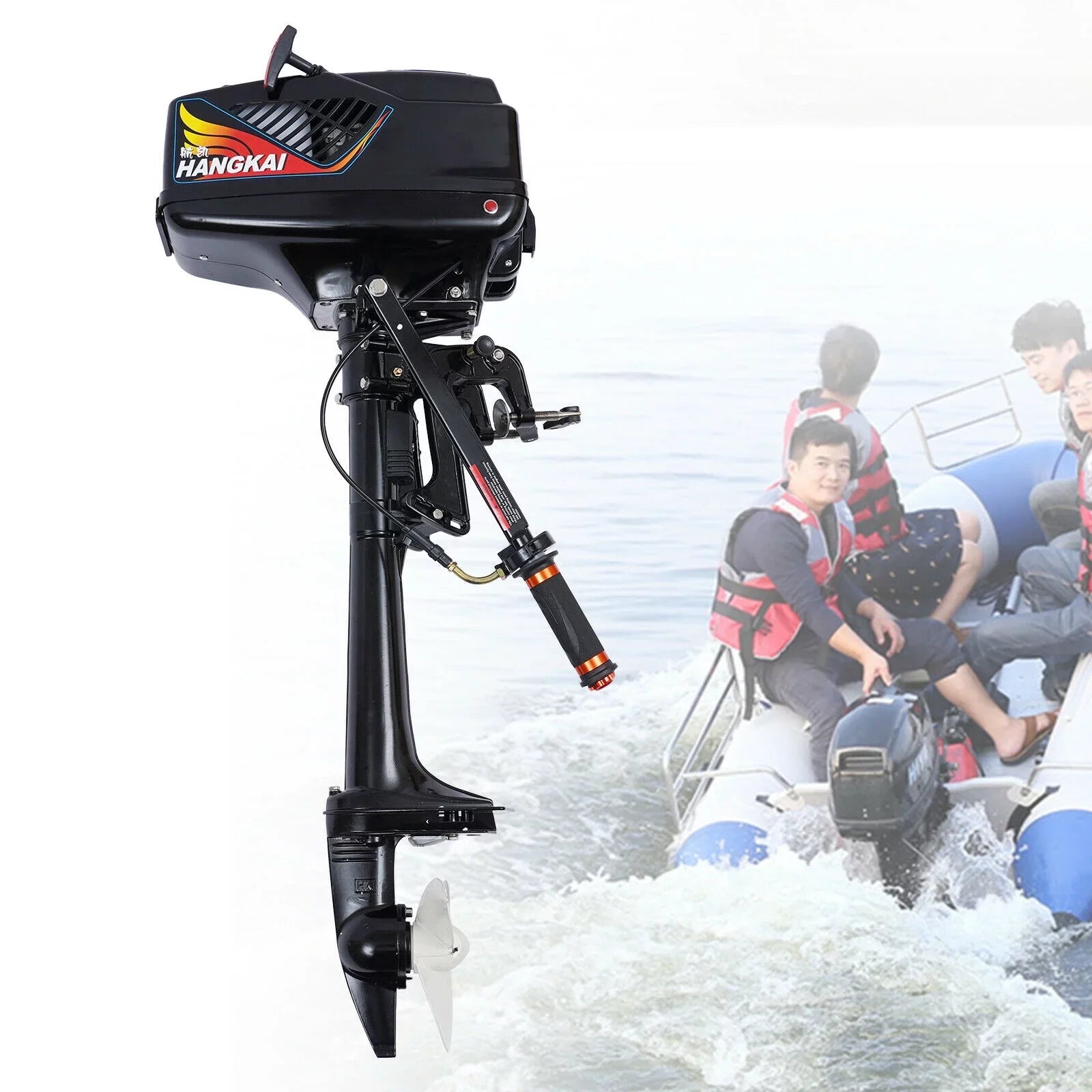 TOOL1SHOoo 3.6HP 2 Stroke Outboard Motor Fishng Ship Motor Engine Water Cooling Short Shaft