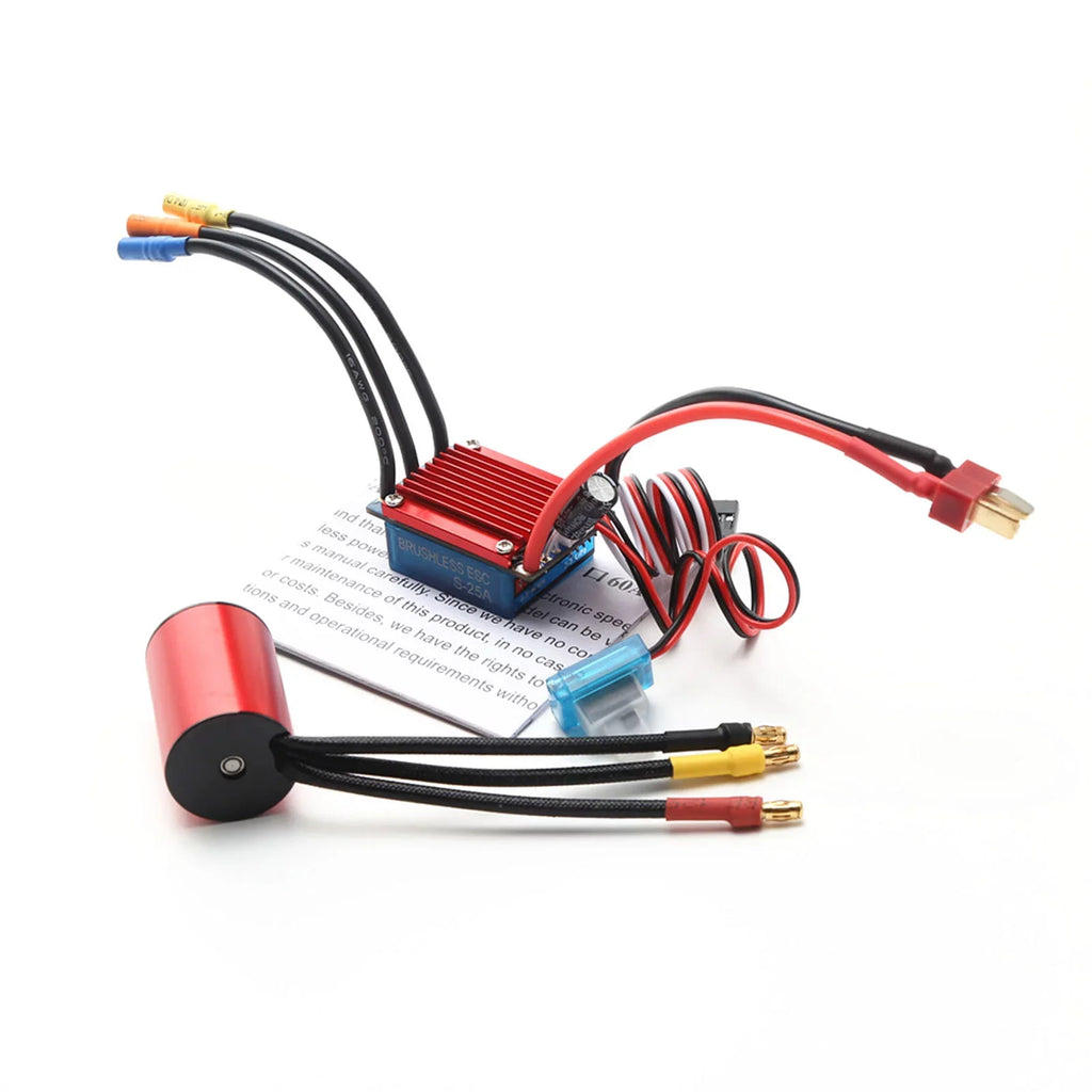 S2435 4800KV Brushless Motor 4P Sensorless 25A Brushless ESC Electric Speed Controller Programming 2.2KG Servo for 116 118 RC Car Truck