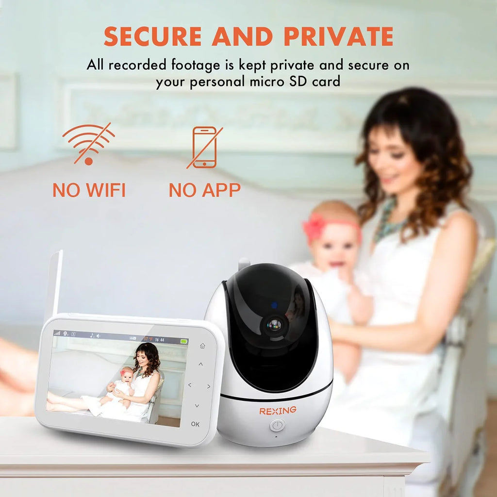 Rexing BM1 Baby Monitor w/ Recording Capabilities 4.5" IPS Display