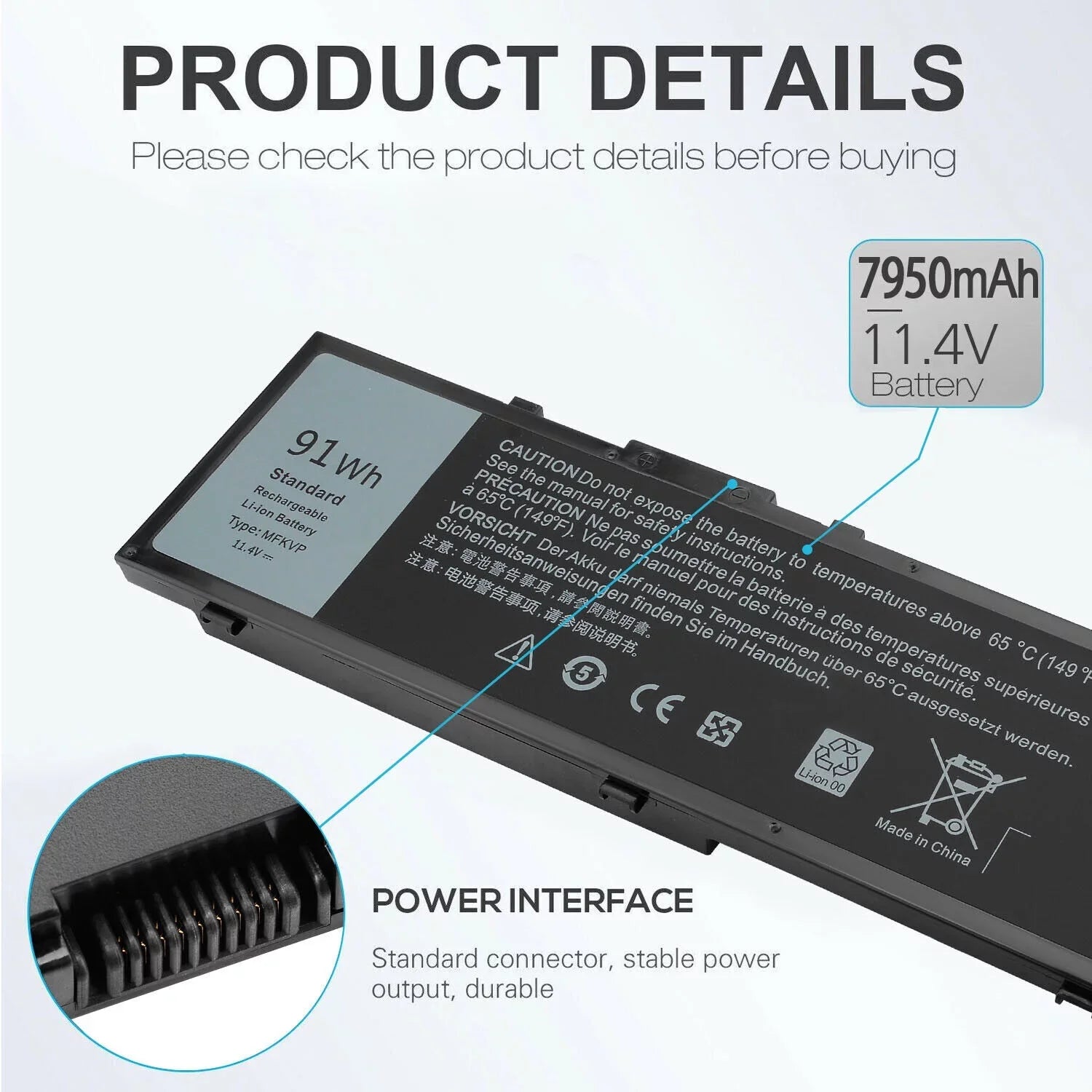MFKVP Battery For Dell Precision 7520 7720 7510 7710 17-7710 T05W1 M28DH 0FNY7