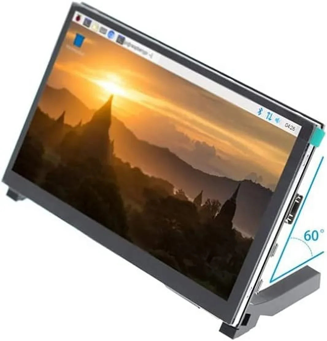Treedix 7 inch Touchscreen Monitor LCD HDMI Display Monitor 1024x600 HD IPS HDMI Display Suitable with Raspberry Pi 3B+/4B with Stand-H Drive-Free