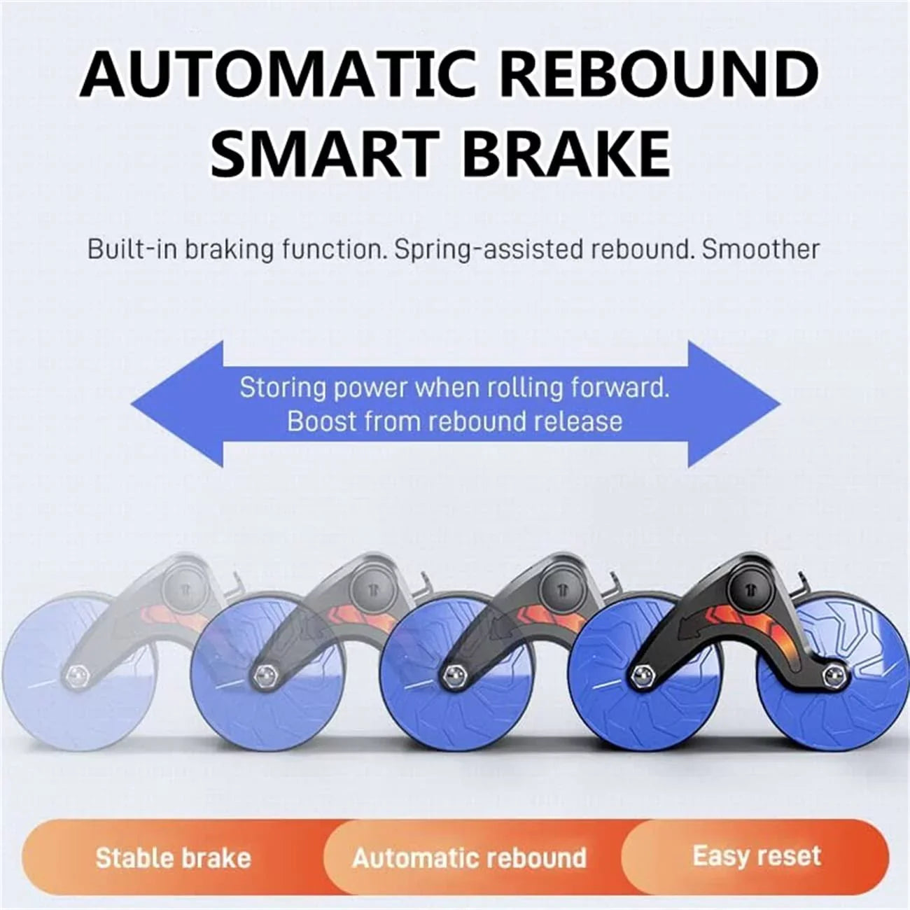 AB Roller Wheel with Knee Mat for Abdominal Exercise, Core Workout Equipment with Automatic Rebound Assistance and Resistance Springs with Ergonomic Handle