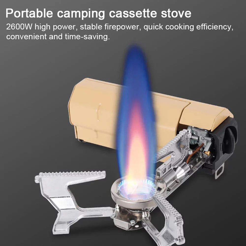 Apexeon Portable Folding Camp Gases Butane Stove 2600W - Electronic Ignition, Carrying Bag - Essential for Cooking Camping Pincnic Backpacking Hiking