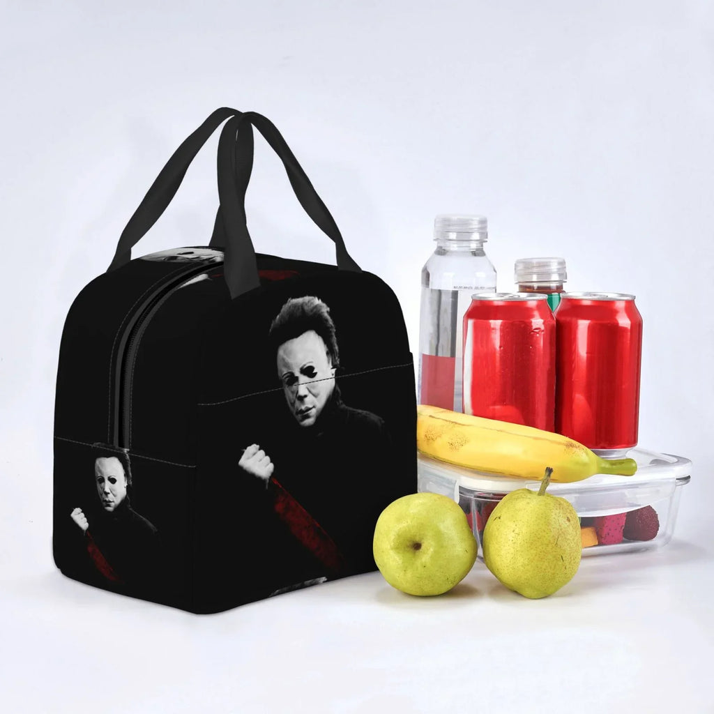 Michael Myers Blood Portable Lunch Bag For Adult And Kids Reusable Lunch Box Insulated Thermal Cooler Bento Bag For School Picnic Office