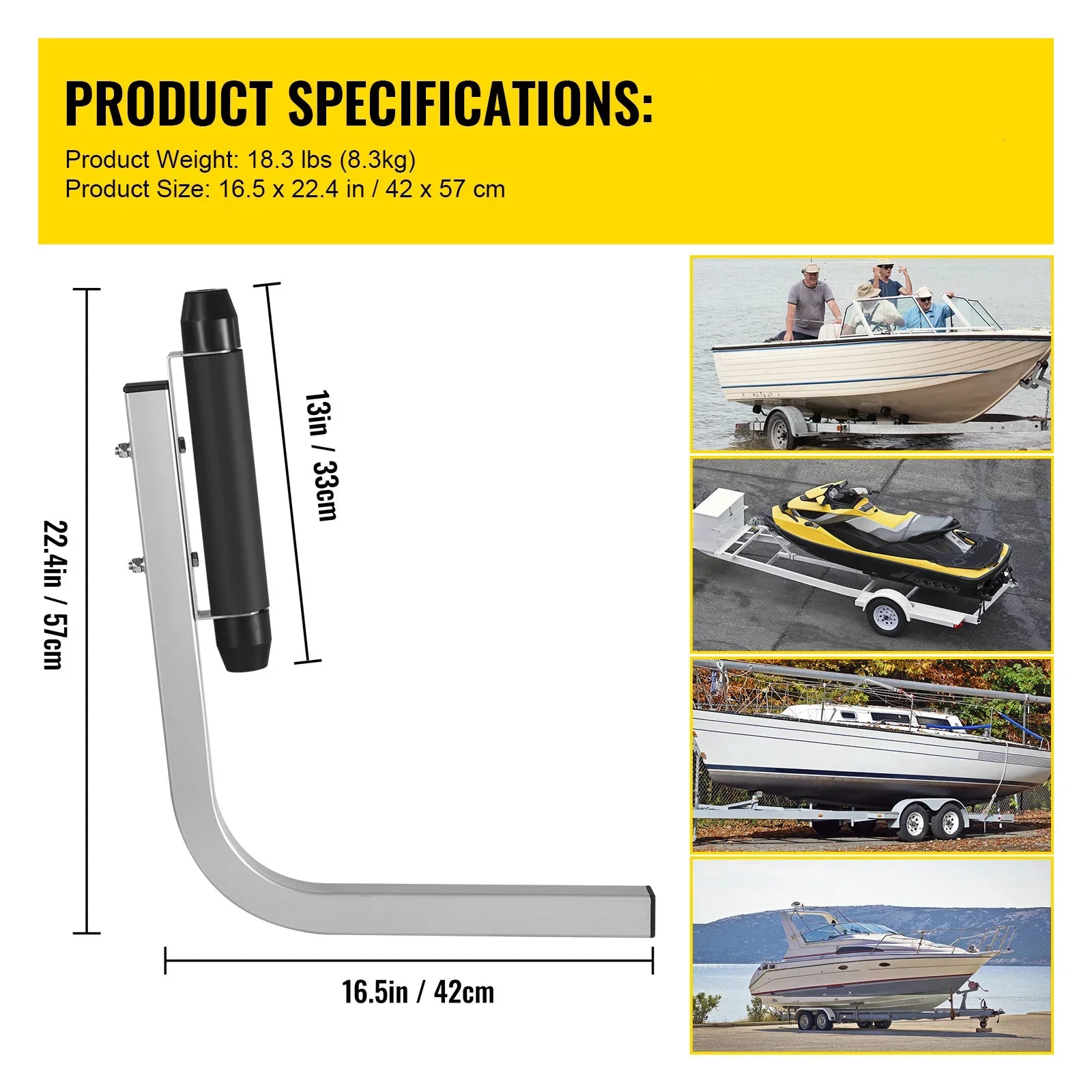 BENTISM Vessel Trailer Guide-on 22" Trailer Guide on for Ski Watercraft Watercraft 2PCS