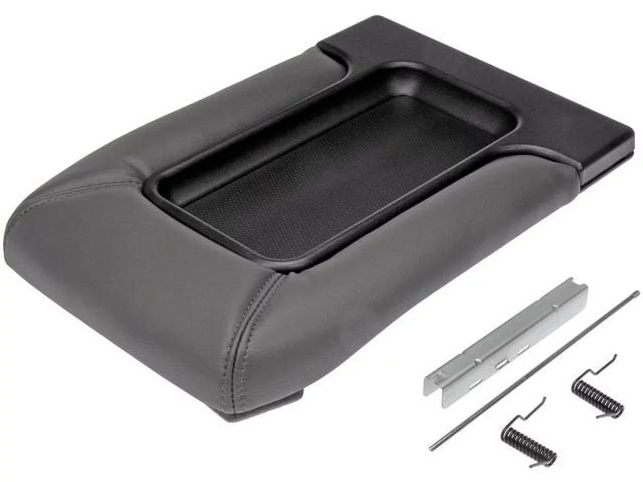 Console Lid - Dark Gray - with Hardware - Matching with 2001 - 2006 GMC Sierra 2500 HD with Split Bench Seat 2002 2003 2004 2005