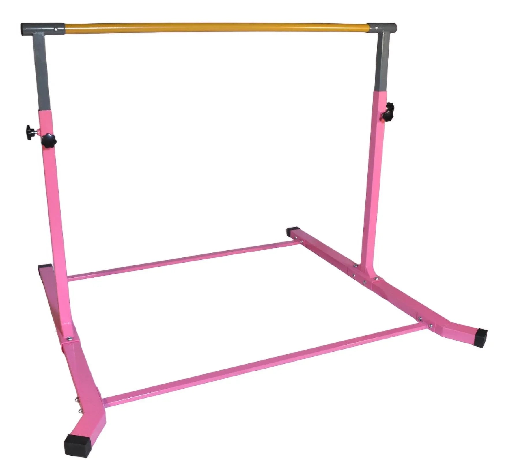 Balançoire Gymnastics Bar for Kids Expandable Kip Bar 3 FT to 5 FT Gymnastics BAR Horizontal Bar, Height Adjustable Junior Training Bar HD Strong Curved Legs Home Gym Gymnastic Training Equipment PINK