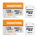 Gigastone 128GB Micro SDXC Card, 4K UHD Video, A1 Class 10, Surveillance Security Cam Action Camera Drone Professional, Dash Cams, 2 Pack (2x128GB)