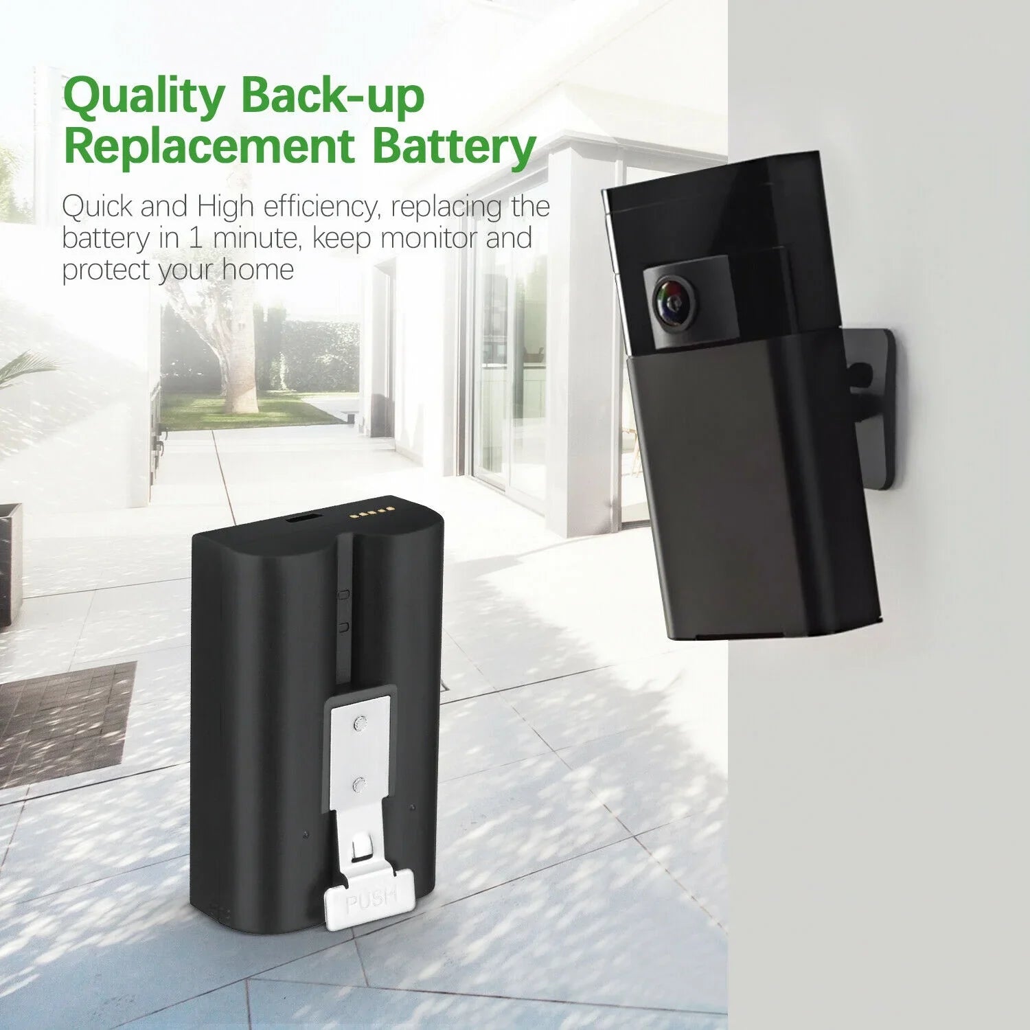 EBL 5-Pack Rechargeable Doorbell Replacement Battery Fitting with Ring Video Doorbell 2/3/3 Plus/4, Spotlight Cam, Stick Up Cam, for Ring Doorbell Camera, Backup Batteries 6040mAh 3.65V