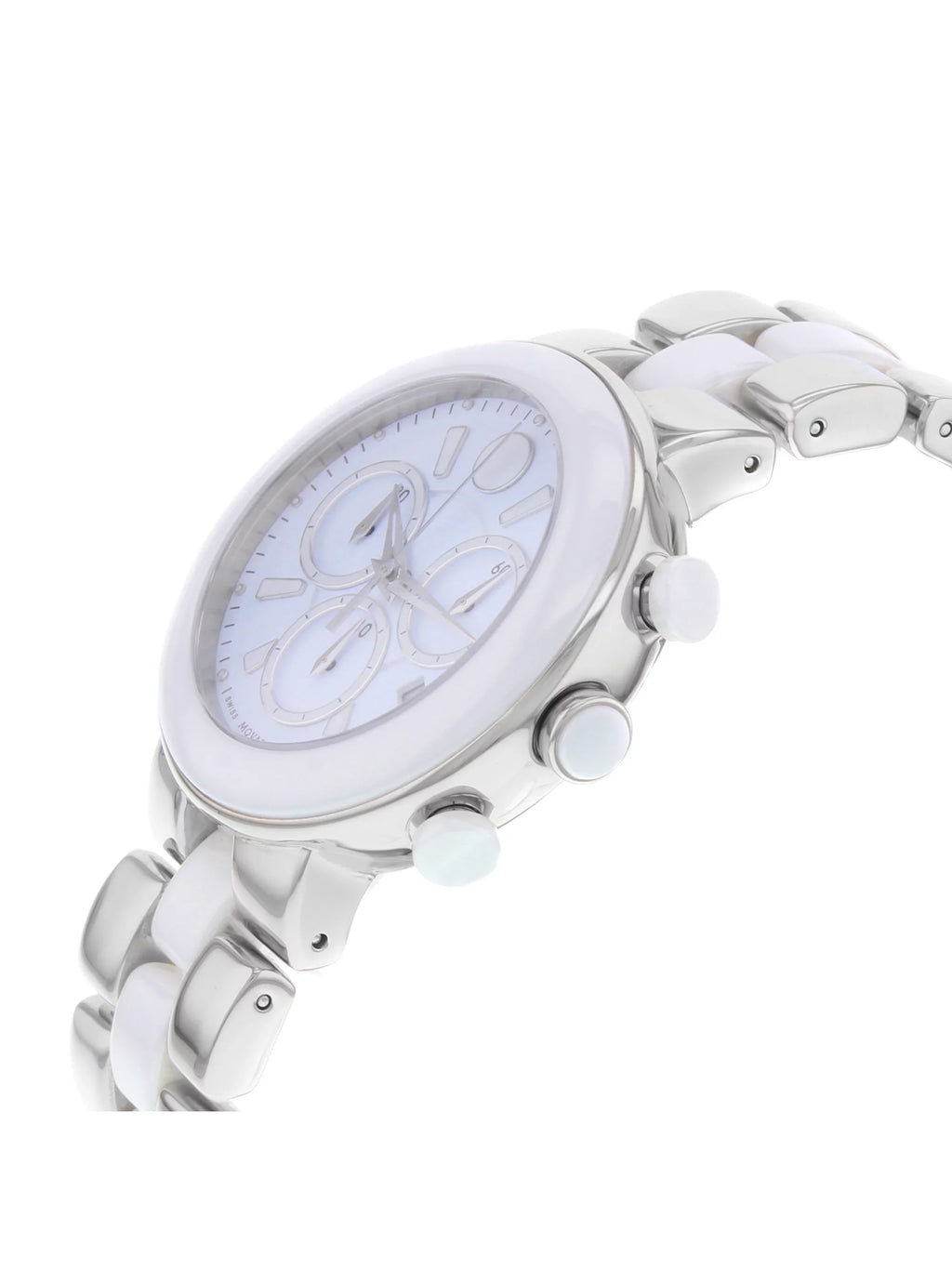 Movado Cerena White Ceramic Chronograph Ladies Watch 0606758