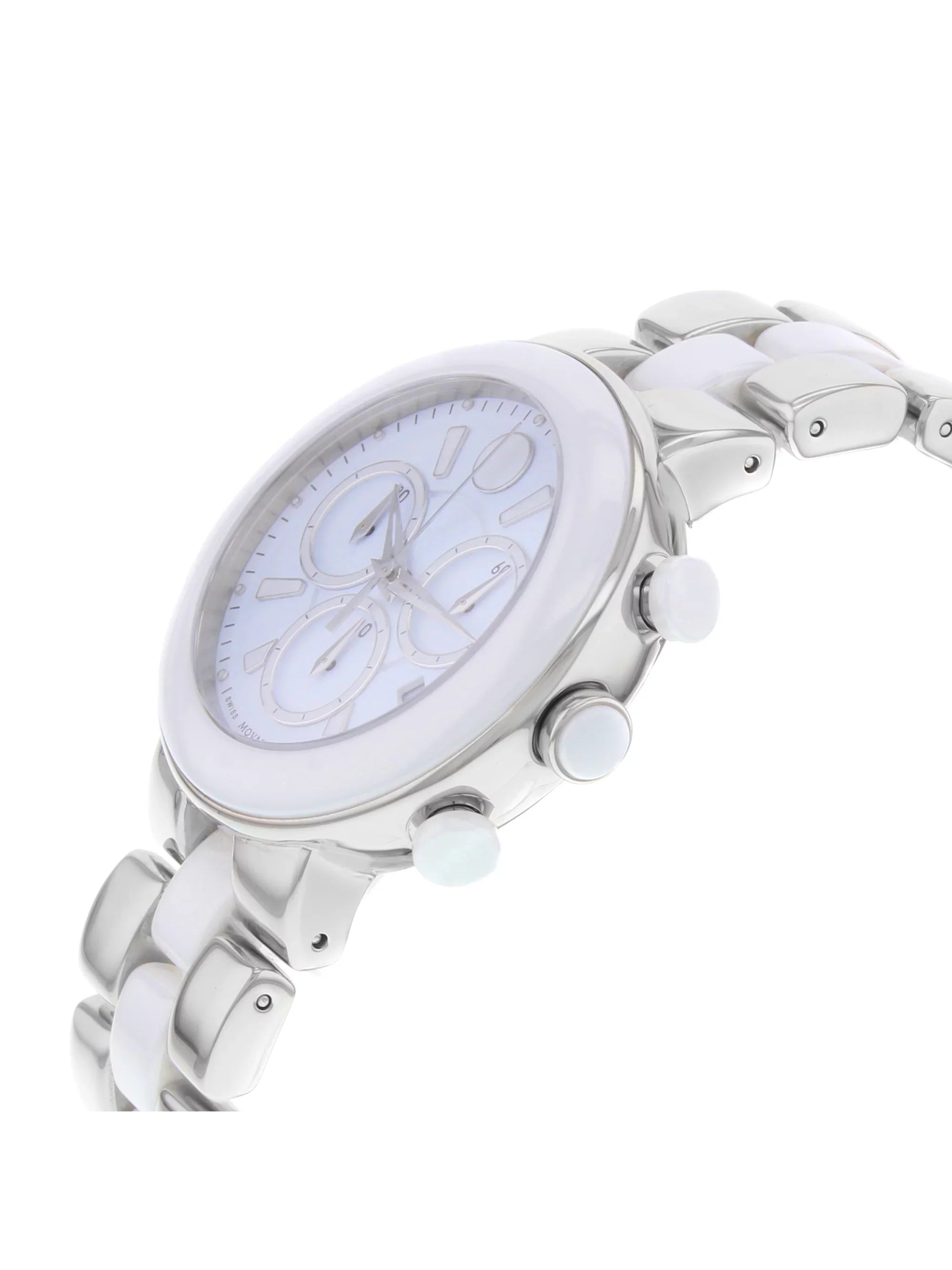 Movado Cerena White Ceramic Chronograph Ladies Watch 0606758