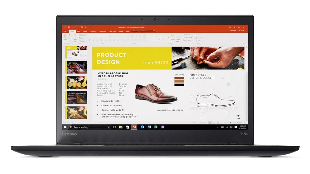 Lenovo ThinkPad T470s Touch Windows 7 Pro Laptop - Intel Core i7-7600U, 20GB RAM, 500GB SSD, 14" IPS FHD (1920x1080) Matte Touchscreen, Fingerprint Reader, Smart Card Reader, Black Color