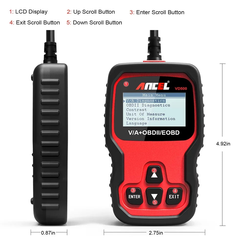 Ancel All System ABS SRS EPB IMMO Oil Automotive OBD2 Scanner EPB OIL Throttle Adapation Code Reader for VW Audi Skoda Seat Diagnostic Tool
