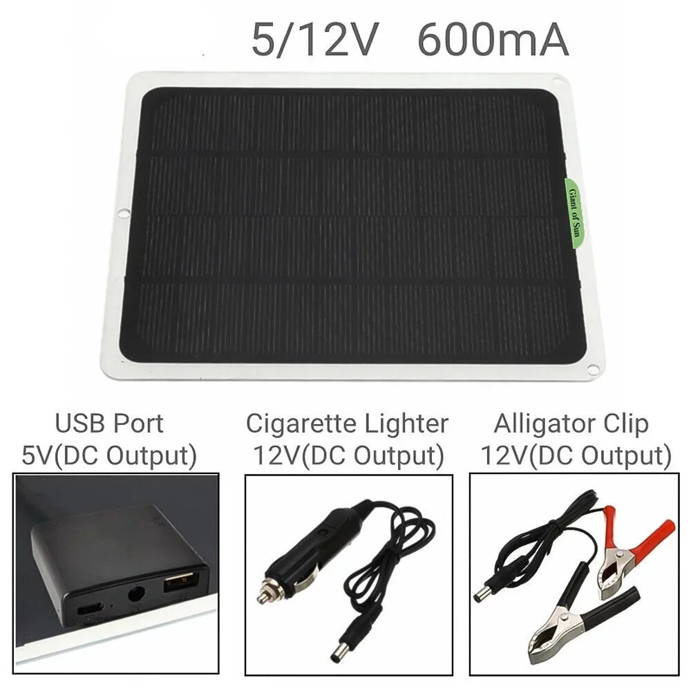 MDHAND 22W 12V Portable Solar Battery Charger & Maintainer - Solar Panel-Built - in Intelligent Charge Controller-Solar Powered Charger for Automobile Car RV, etc…