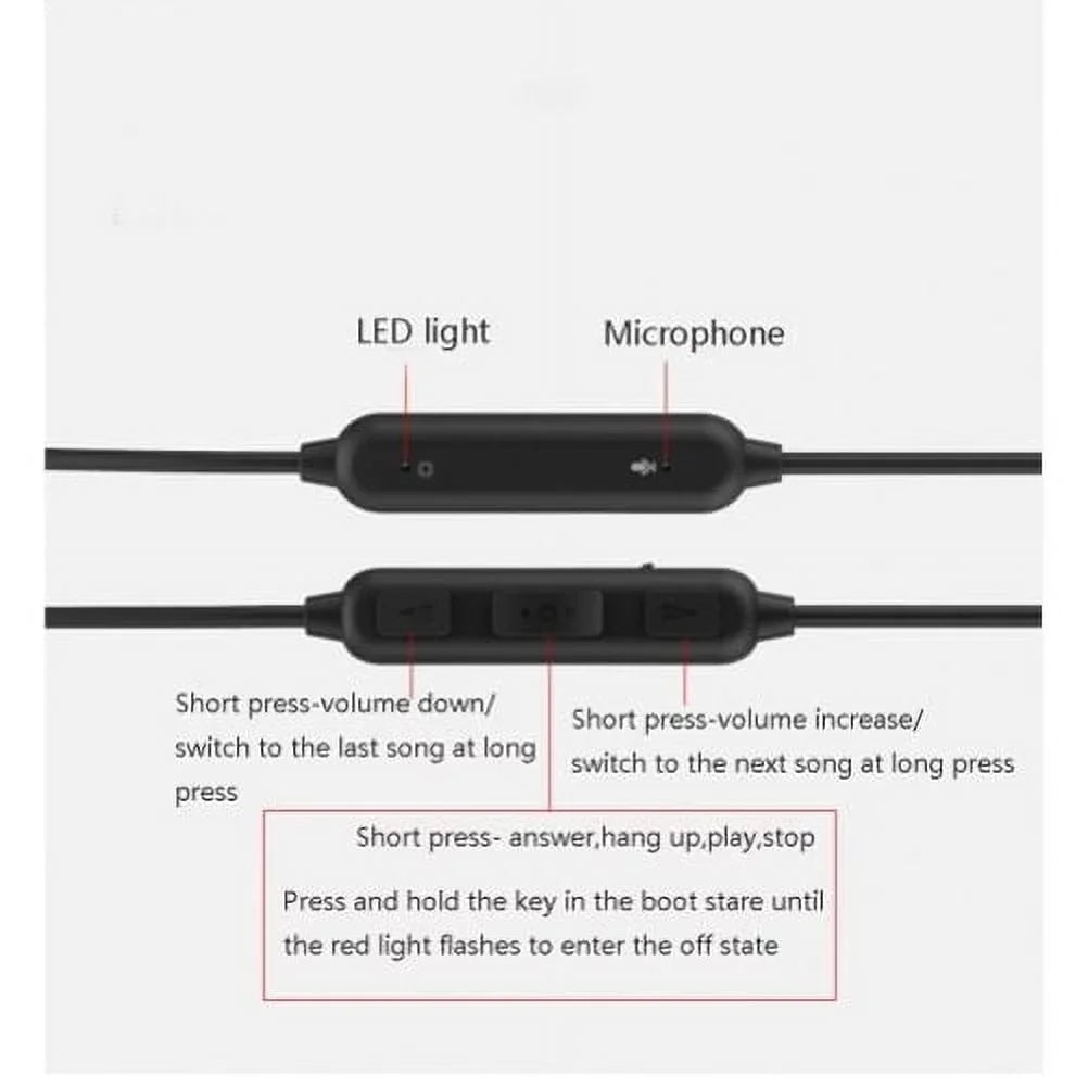 Earphones Sports Wireless Headset Hands-free Mic Neckband Headphones P6Q for Samsung Galaxy Tab S5e 10.5 S4 10.5 S 10.5 SM-T800 Sky S9 Plus, J7 V (2017), S7 Edge, Grand Prime, Perx, S6 Edge+