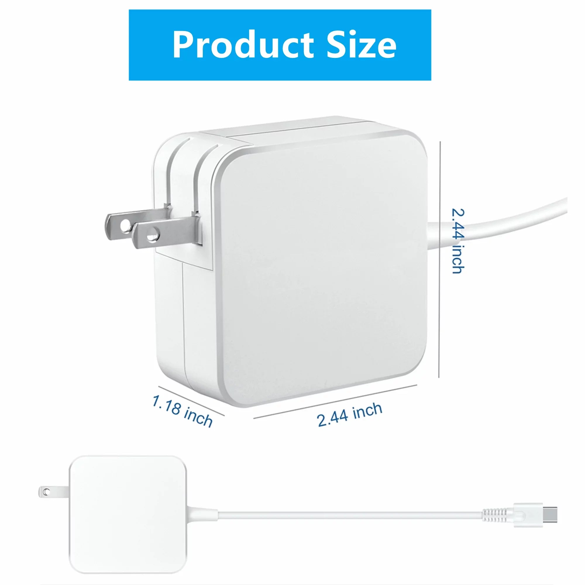 KONKIN BOO Suitable White 45W AC Adapter Charger Power USB-C Cord Replacement for DELL Latitude 7285 7390 2-in-1 PSU