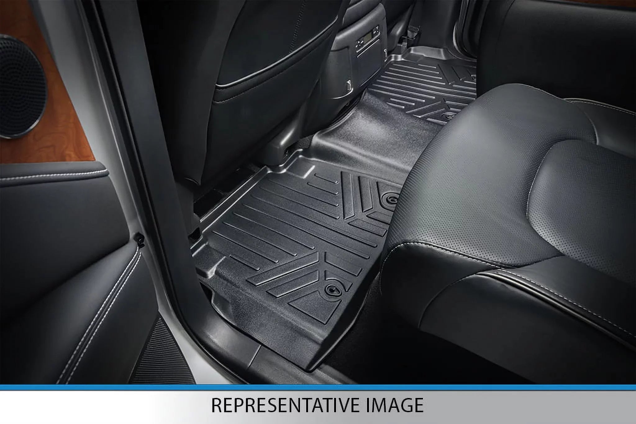 Smartliner Custom Fit 2nd Row Floor Mats Liner - 2nd Row Bucket Seats with Carpet Flooring for 2014-2021 Transit Connect, Black