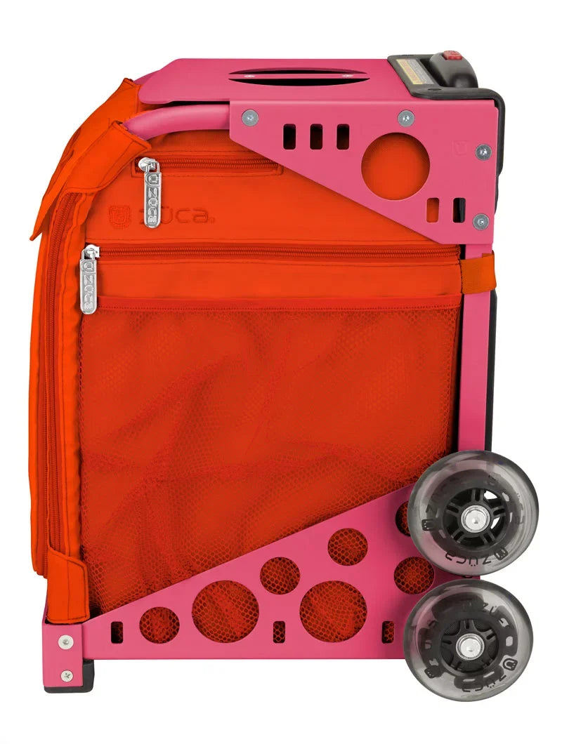 Zuca 18" Sport Bag - Persimmon with Black/Pink Seat Protection (Pink Frame)