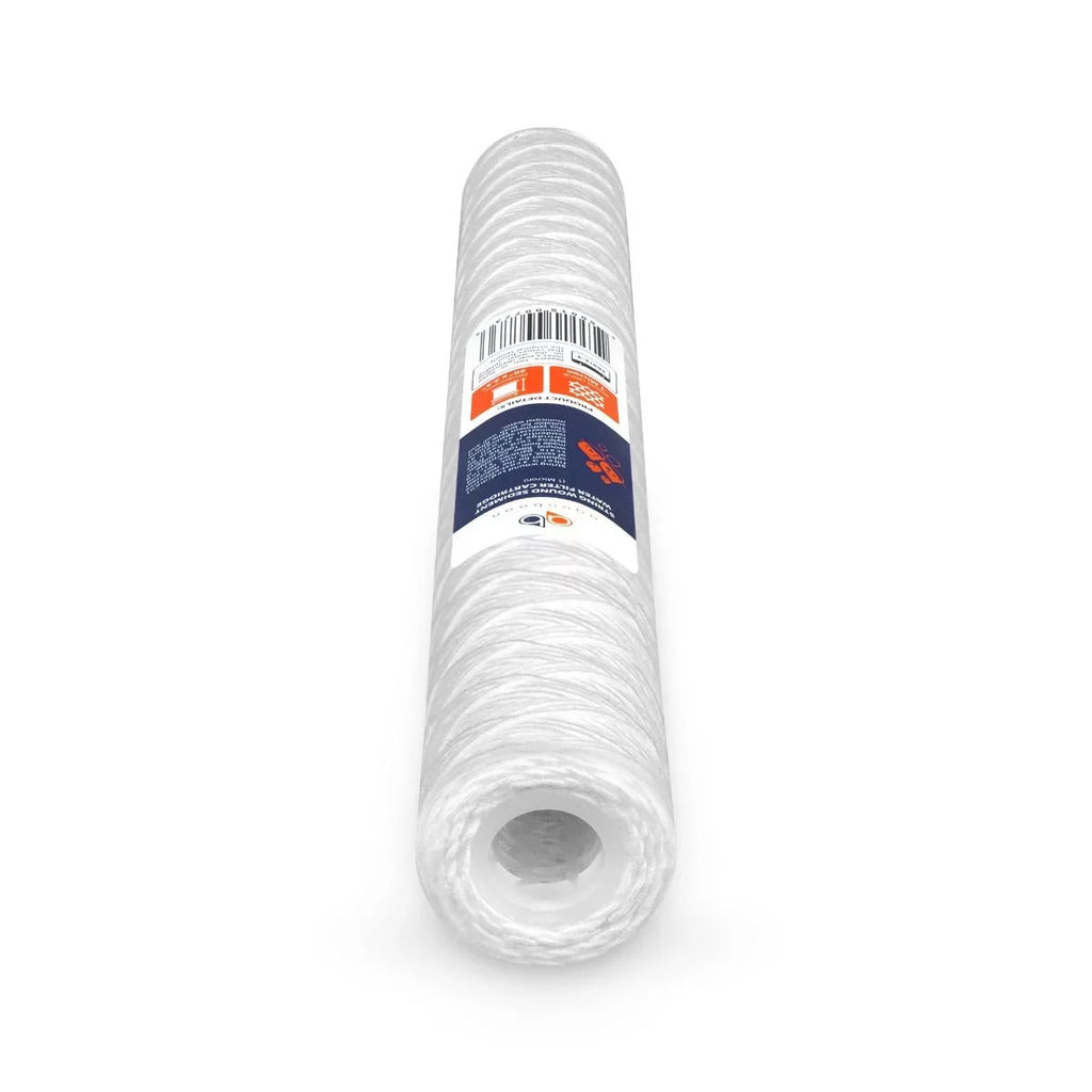 Aquaboon 1 Micron 20" x 2.5" String Wound Sediment Water Filter Cartridge | Universal Replacement for Any 20 inch RO Unit | Suitable with 101-230, PD-5-20, AP110-2C, P5-20, CFS124-C20, 4-Pack