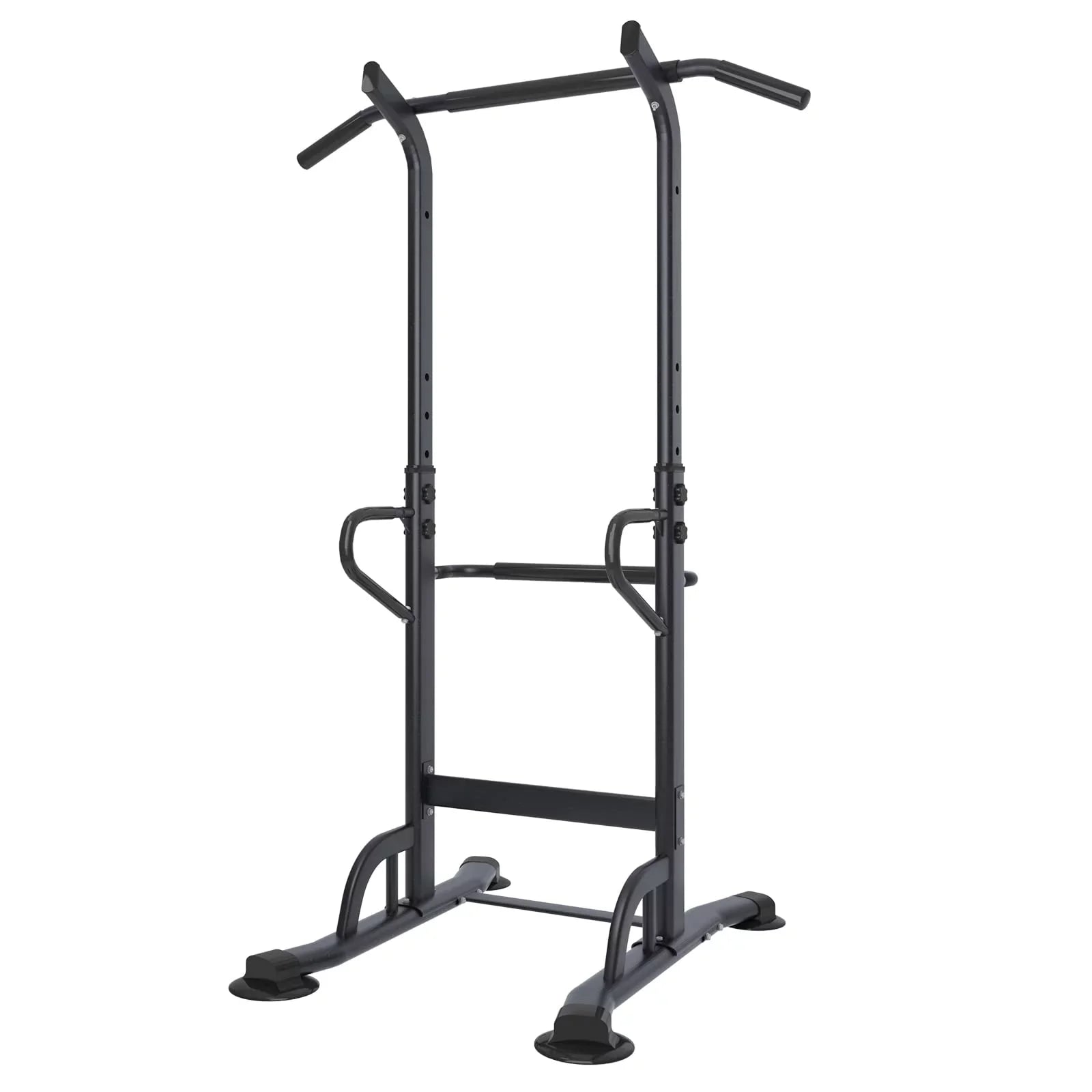 Wellynap Power Tower Pull up Bar, Height Adjustable Strength Training Workout Equipment - Black