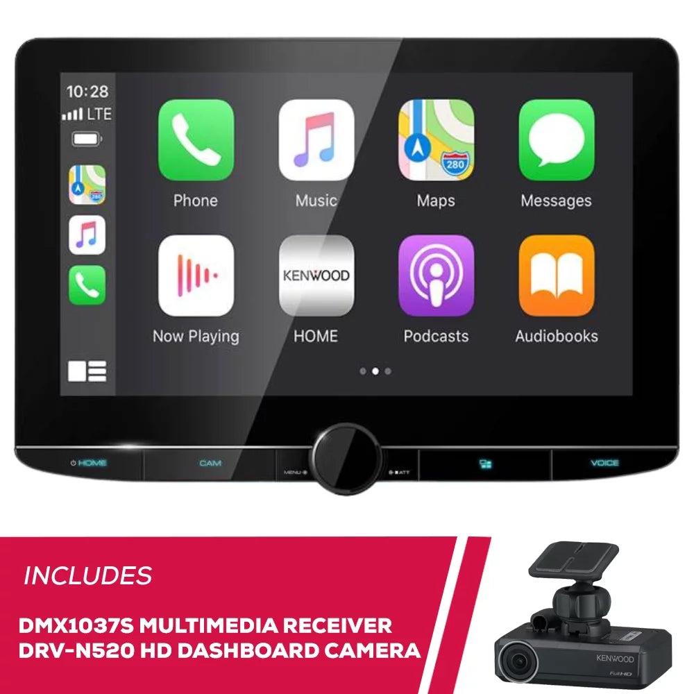 New Kenwood DMX1057XR 10.1" Multimedia Receiver & DRV-N520 Full HD Dashboard Camera