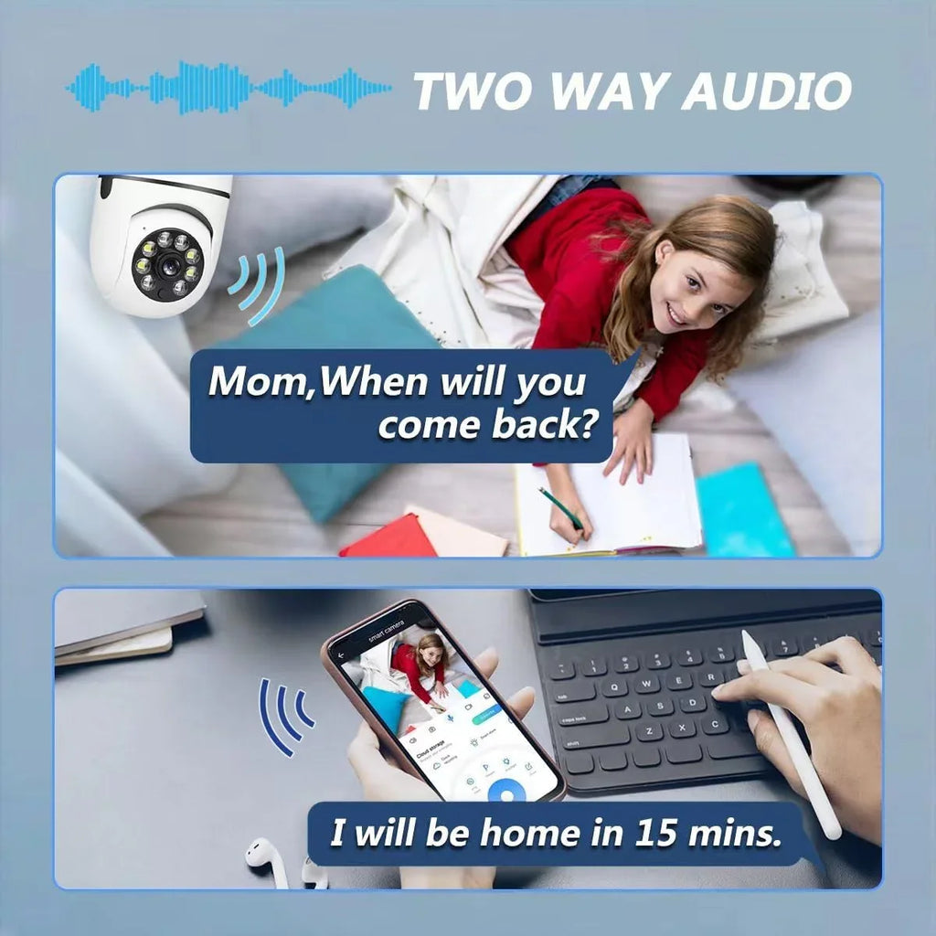 Light Bulb Security Camera,1080P Light Bulb Camera for Pet Camera, 360 ° PTZ Light Socket Camera with Motion