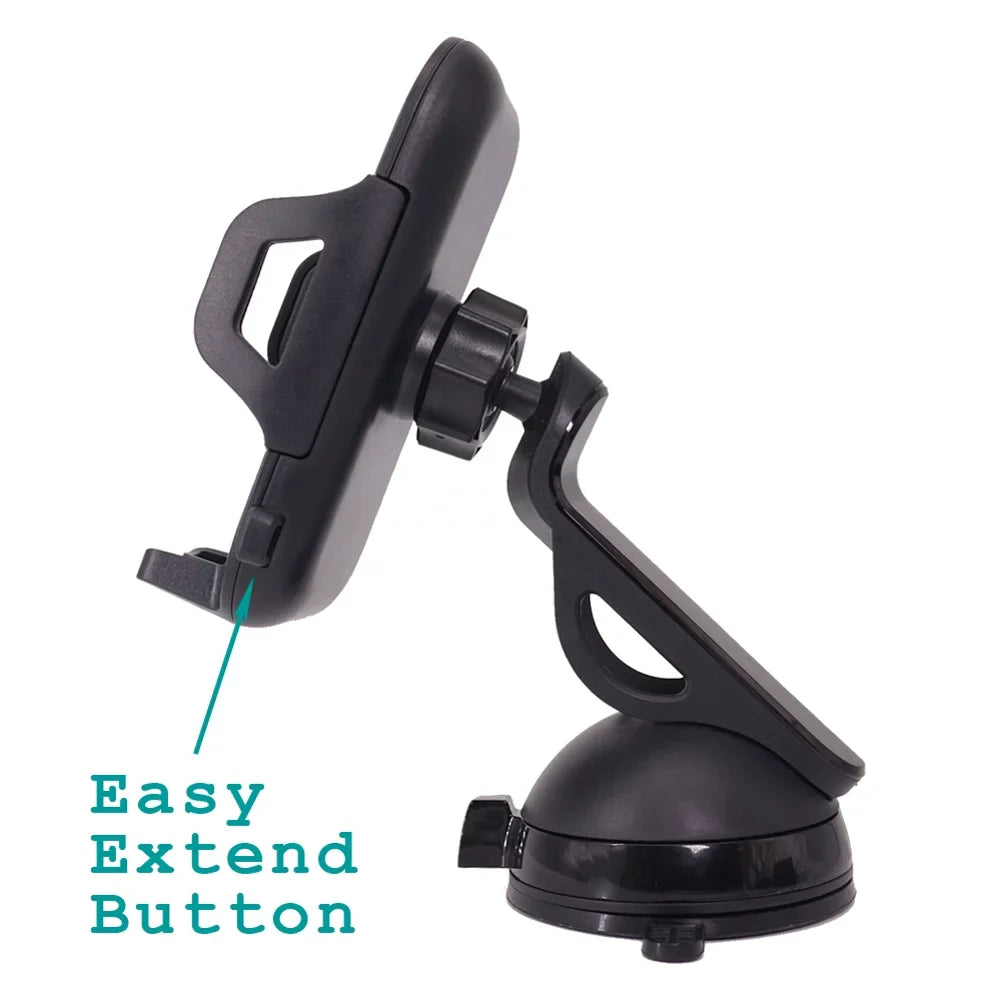 Windshield Dash Car Mount w 2-Port USB 30W Fast Charger for Samsung Galaxy Note 9 8 A9 A50 - Sonim XP8 XP3 - Xiaomi Mi 9 - ZTE ZMax Pro Z981, Max XL, Grand X4 X3 X Max 2, Champ, Blade Z Max