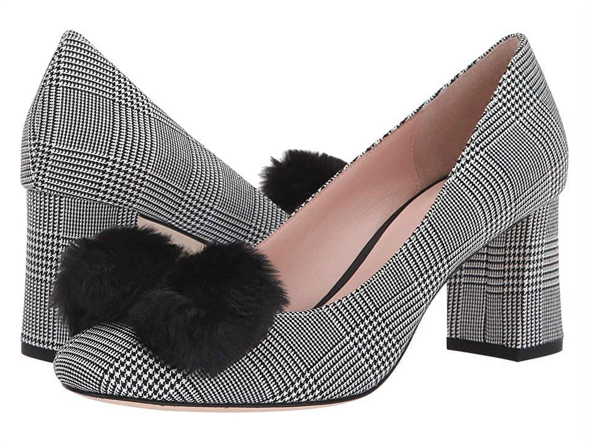 Kate Spade New York BLACK/WHITE Women's Carine Houndstooth Wool Shoes, US 5M