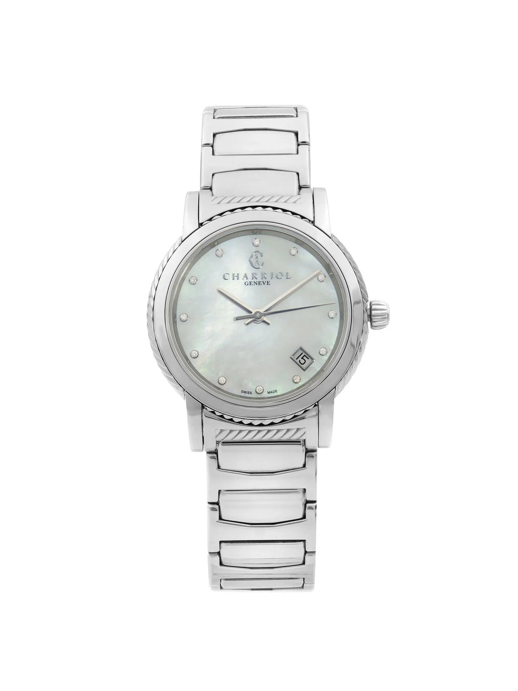 Charriol Parisii Steel Diamond White MOP Dial Quartz Ladies Watch P33S2.920.001