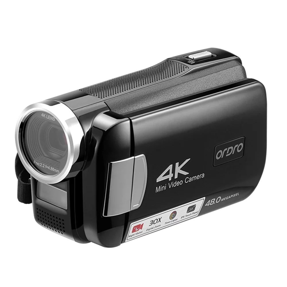 Suzicca AC2 4K Digital Video Camcorder DV Recorder 48MP 30X Digital Zoom IR Night Vision 3.0 Inch IPS Touchscreen with Battery Remote Control Carry Bag